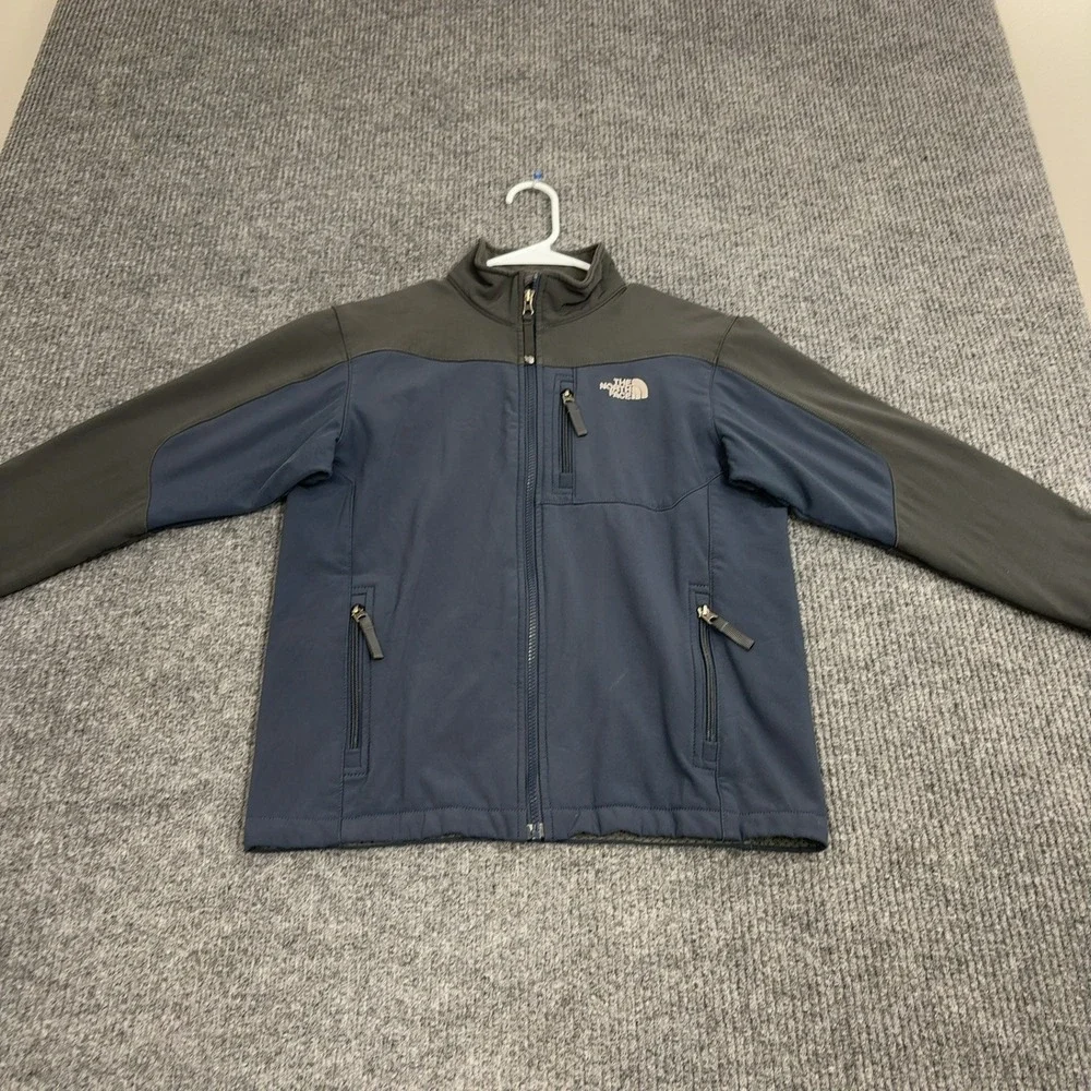 The North Face Jacket Boys L Blue Softshell Apex Fleece Lined Gorpcore‎ Outdoor